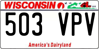 WI license plate 503VPV