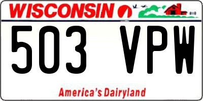 WI license plate 503VPW