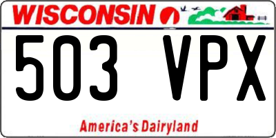WI license plate 503VPX