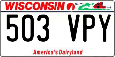WI license plate 503VPY