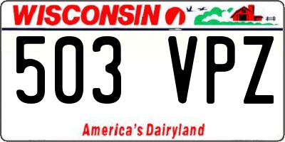 WI license plate 503VPZ
