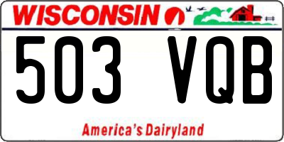 WI license plate 503VQB