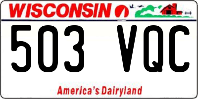 WI license plate 503VQC