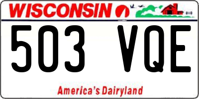 WI license plate 503VQE