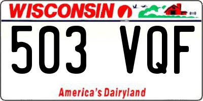 WI license plate 503VQF