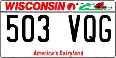 WI license plate 503VQG