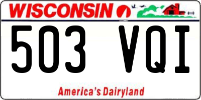 WI license plate 503VQI
