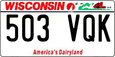 WI license plate 503VQK