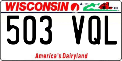 WI license plate 503VQL