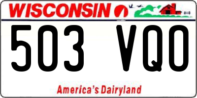 WI license plate 503VQO