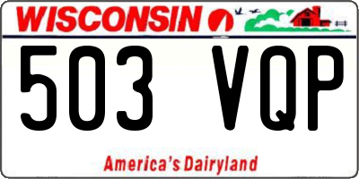 WI license plate 503VQP