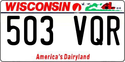 WI license plate 503VQR
