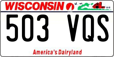 WI license plate 503VQS