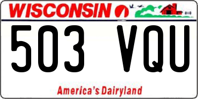 WI license plate 503VQU