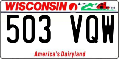 WI license plate 503VQW