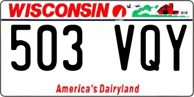 WI license plate 503VQY