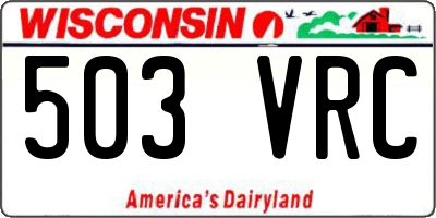 WI license plate 503VRC