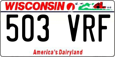 WI license plate 503VRF