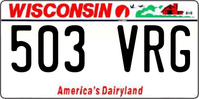 WI license plate 503VRG