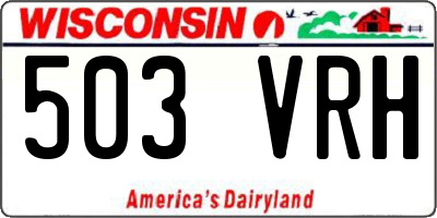 WI license plate 503VRH