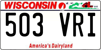 WI license plate 503VRI
