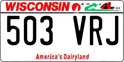 WI license plate 503VRJ