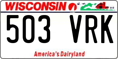 WI license plate 503VRK