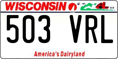 WI license plate 503VRL