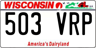 WI license plate 503VRP