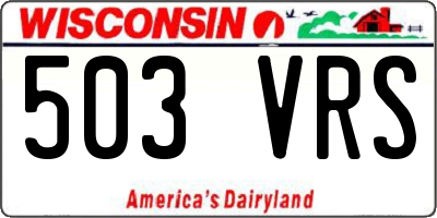 WI license plate 503VRS