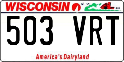 WI license plate 503VRT