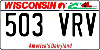 WI license plate 503VRV