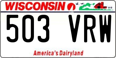 WI license plate 503VRW