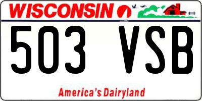 WI license plate 503VSB