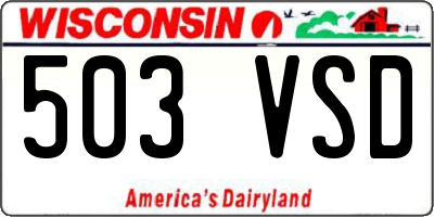 WI license plate 503VSD