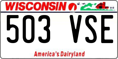 WI license plate 503VSE