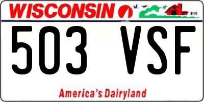 WI license plate 503VSF