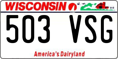 WI license plate 503VSG