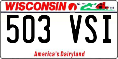 WI license plate 503VSI