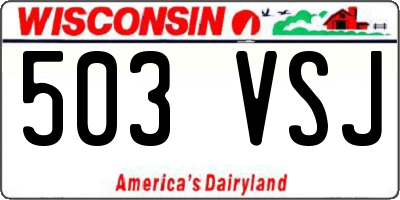 WI license plate 503VSJ