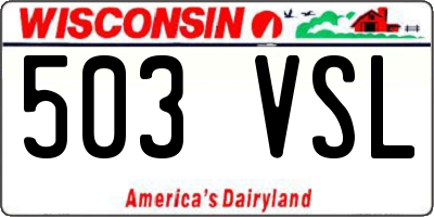 WI license plate 503VSL
