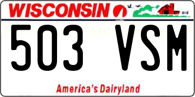 WI license plate 503VSM