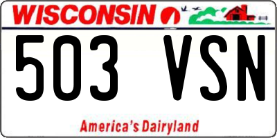 WI license plate 503VSN