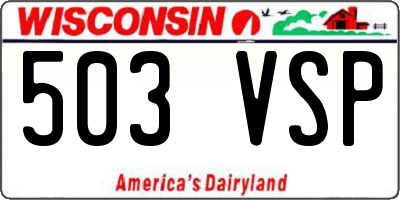 WI license plate 503VSP