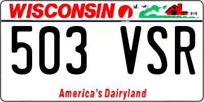 WI license plate 503VSR