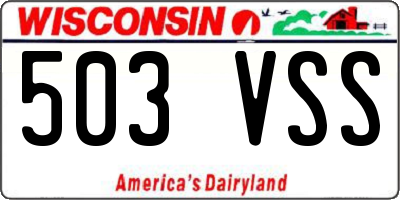 WI license plate 503VSS