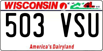 WI license plate 503VSU