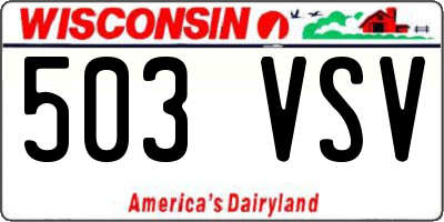WI license plate 503VSV