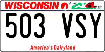 WI license plate 503VSY