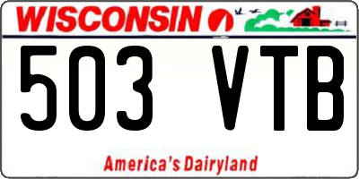 WI license plate 503VTB